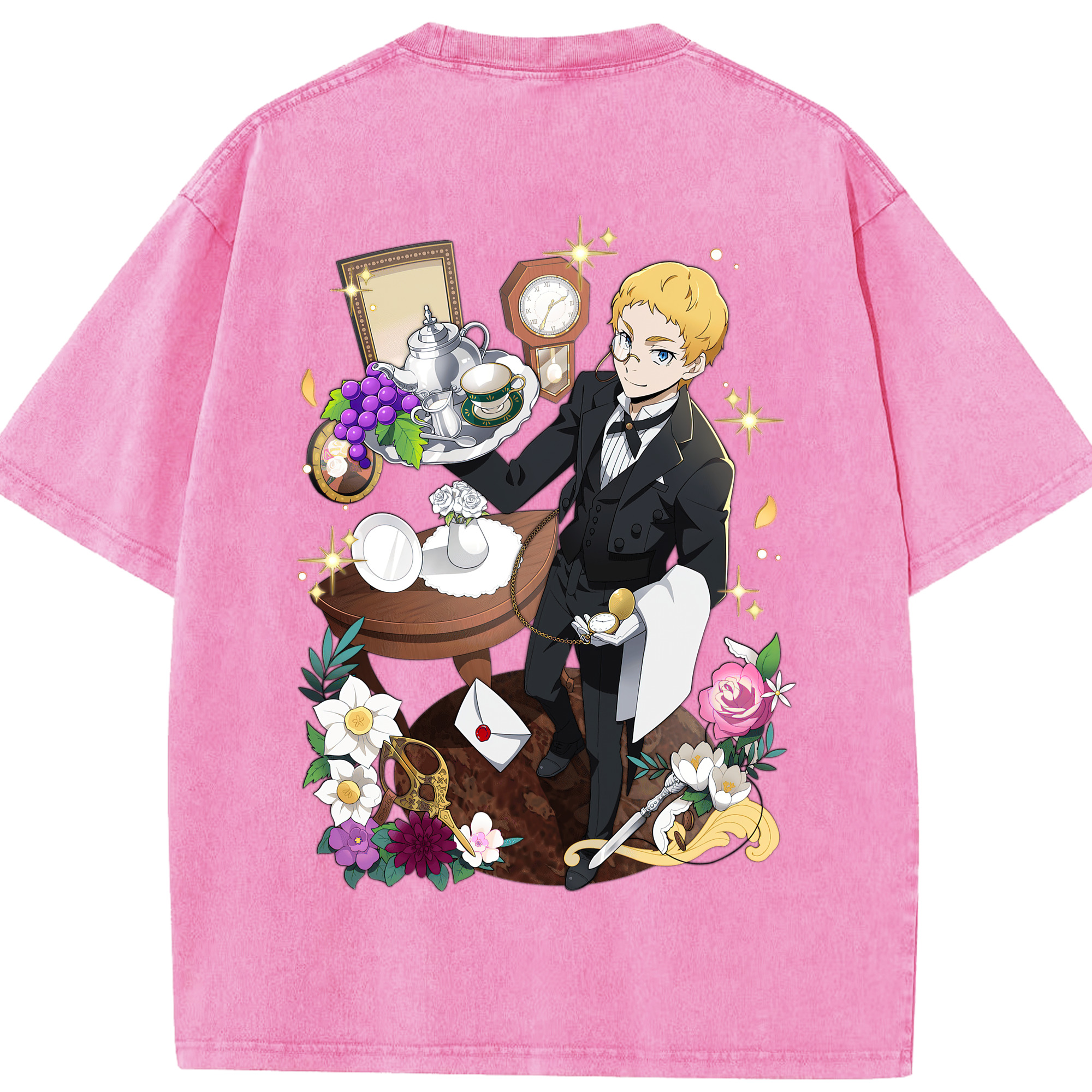（画像用） 文豪ストレイドッグス Bungo Stray Dogs 綿100% ヴィンテージ風 半袖Tシャツ（背面プリント）